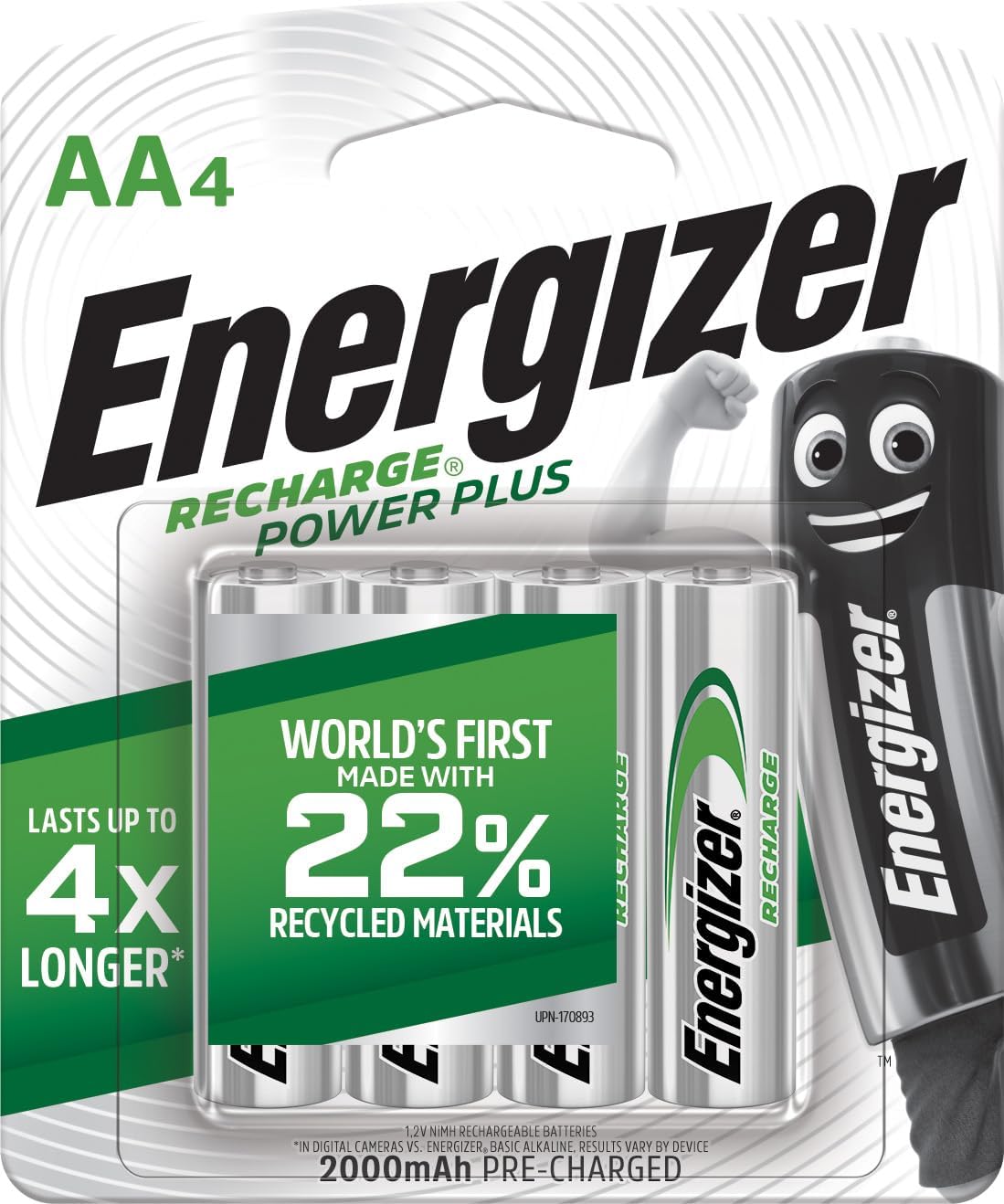 Rechargeable NiMH Battery AA 1.2 V Power+ 2000 mAh 4-Blister [EN-PWRPL2000B4]
