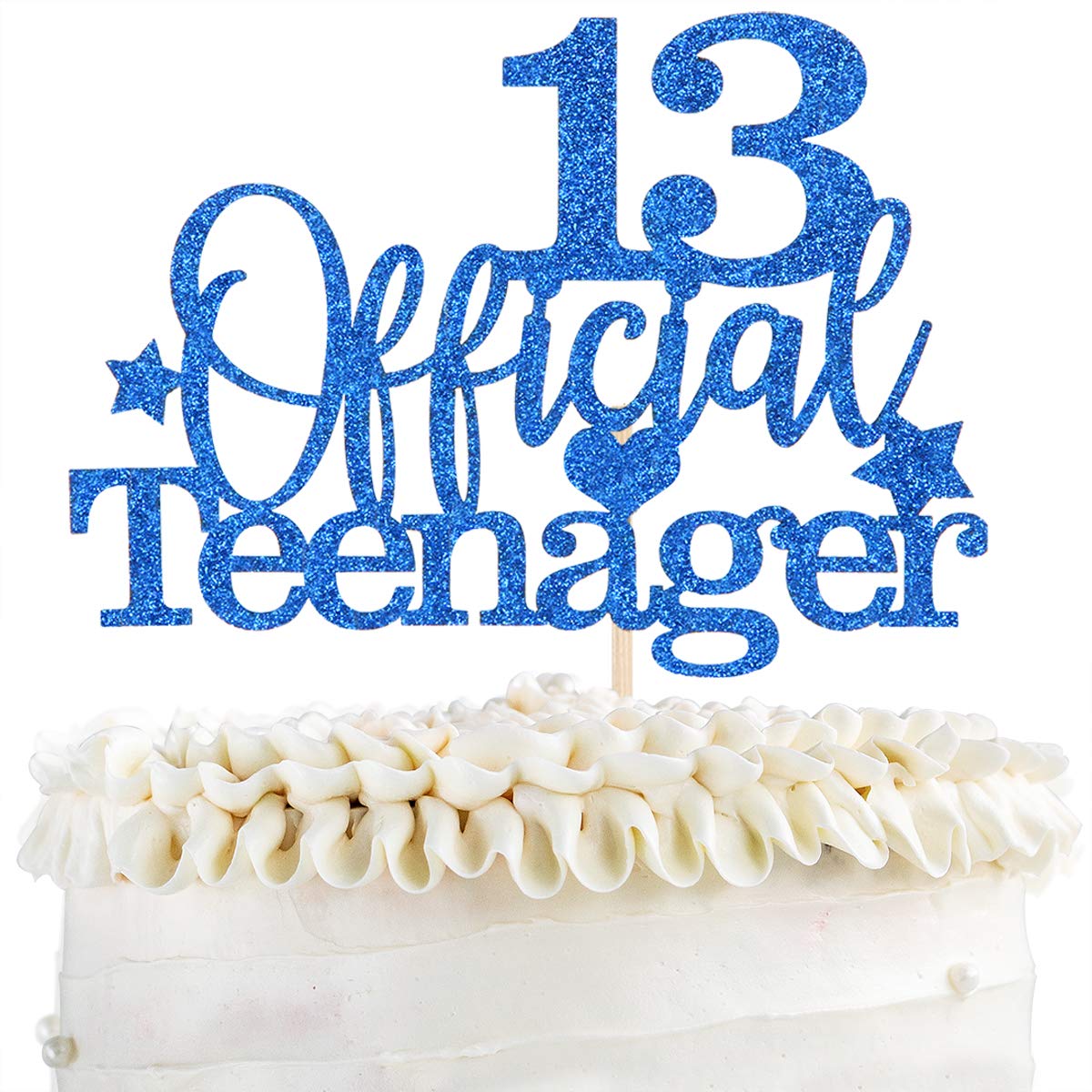 KakaSwa 13th Birthday Cake Topper, Boys Girls Happy 13th Birthday Cake Decoration, Teenager Birthday Party Supplies, Cheers to 13 Years Birthday Party Supplies,Navy Blue