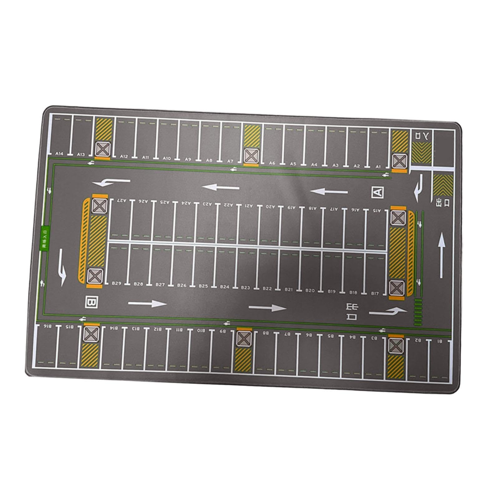 getuse 1/64 Parking Lot Mat for Model Cars, Anti-Slip Rolled Up Desk Pad Diorama Playmat for Teens Fans- Dark Gray