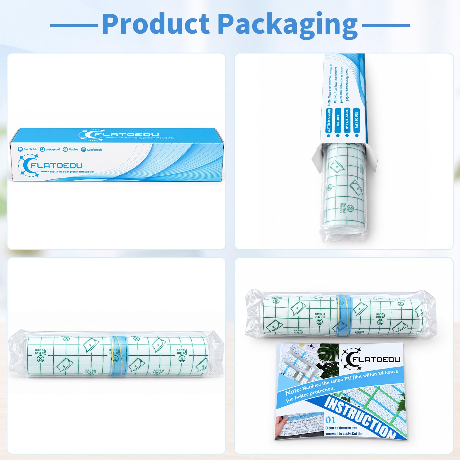 Tattoo Aftercare Bandage Roll - Waterproof Film -8 Tattoo Aftercare Bandage Roll - Waterproof Film -8
