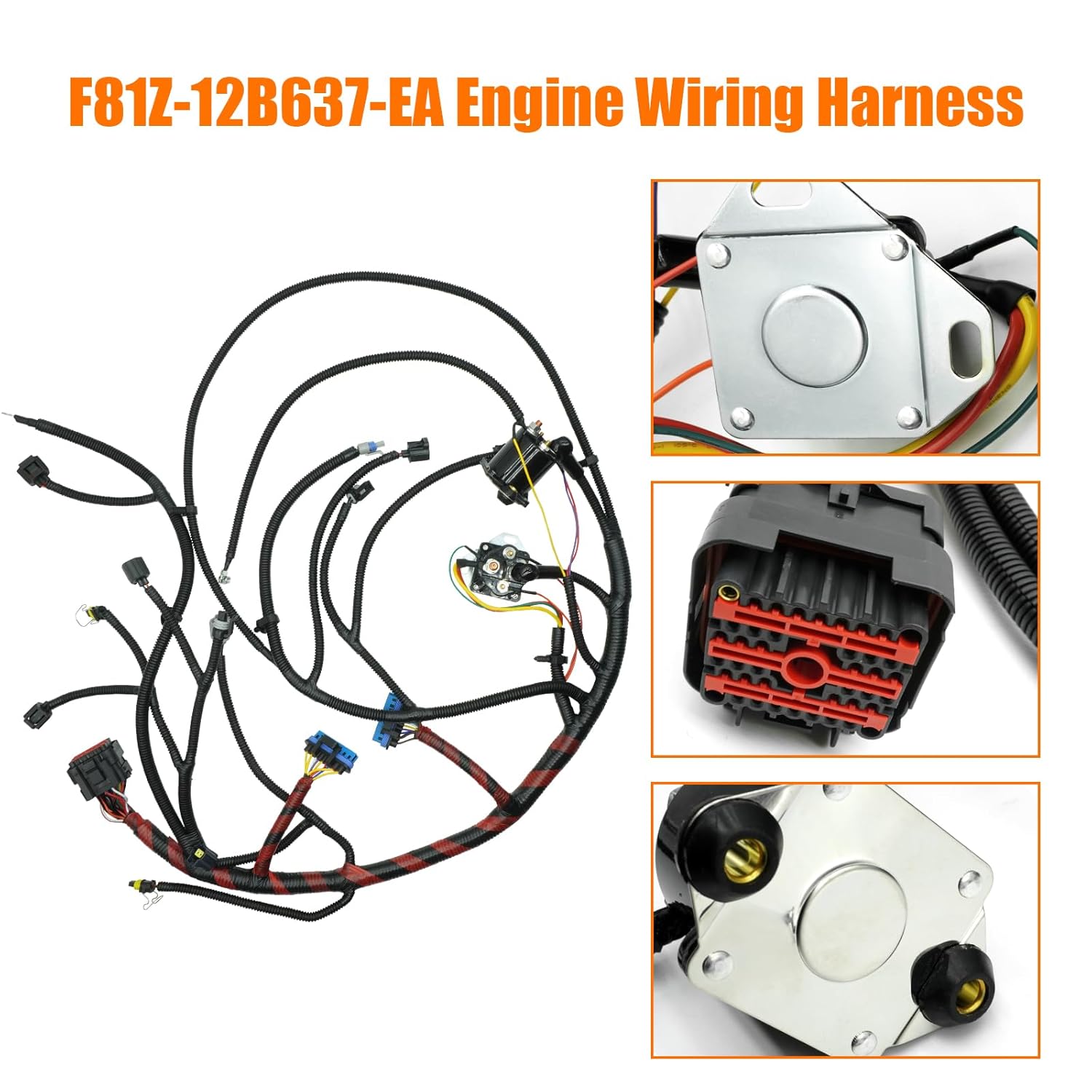F81Z-12B637-FA 7.3 Powerstroke Engine Wiring Harness for 2002 2003 Ford F250 F350 F450 F550 Super Duty 7.3L V8 Engine Wire Harness F81Z12B637FA