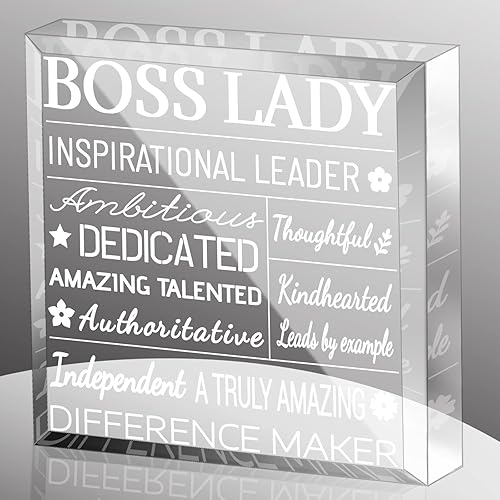 Regalos de acrílico para jefe, regalos de jefe, decoración de oficina, citas inspiradoras, regalos de pisapapeles para el día del jefe, cumpleaños,