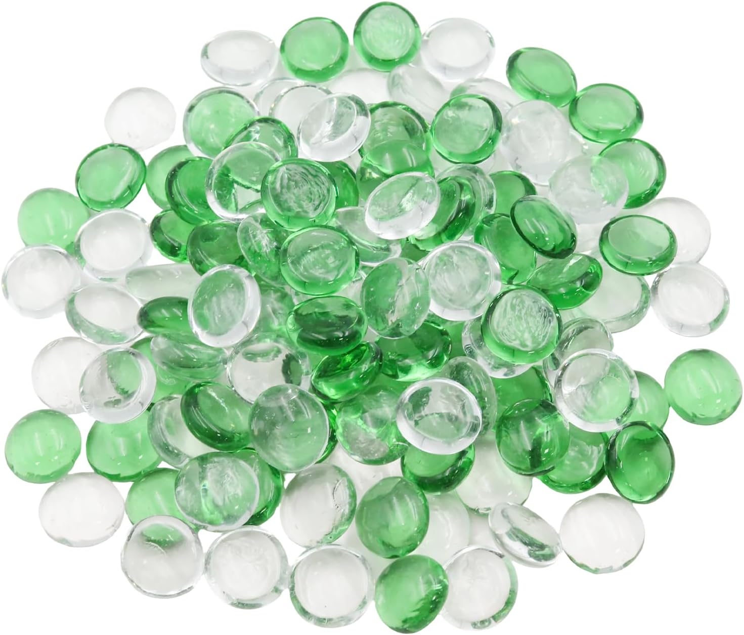 1.1lb Blue Mixed Glass Beads for Vases, Flat Glass Marbles Decorative Pebbles Beads for Vase Filler Fish Tank Aquarium Decor, 16mm-19mm