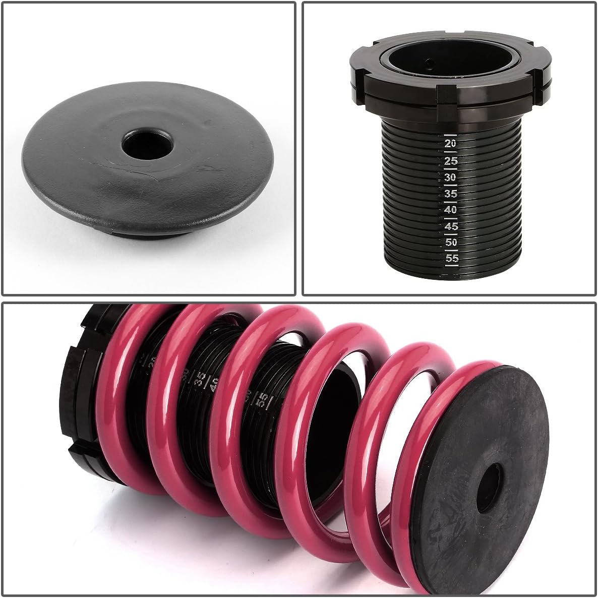 DNA MOTORING 4PCS Suspension Coilover Sleeves Spring Kit Compatible with 01-05 Civic, Purple, COIL-HC01-PP
