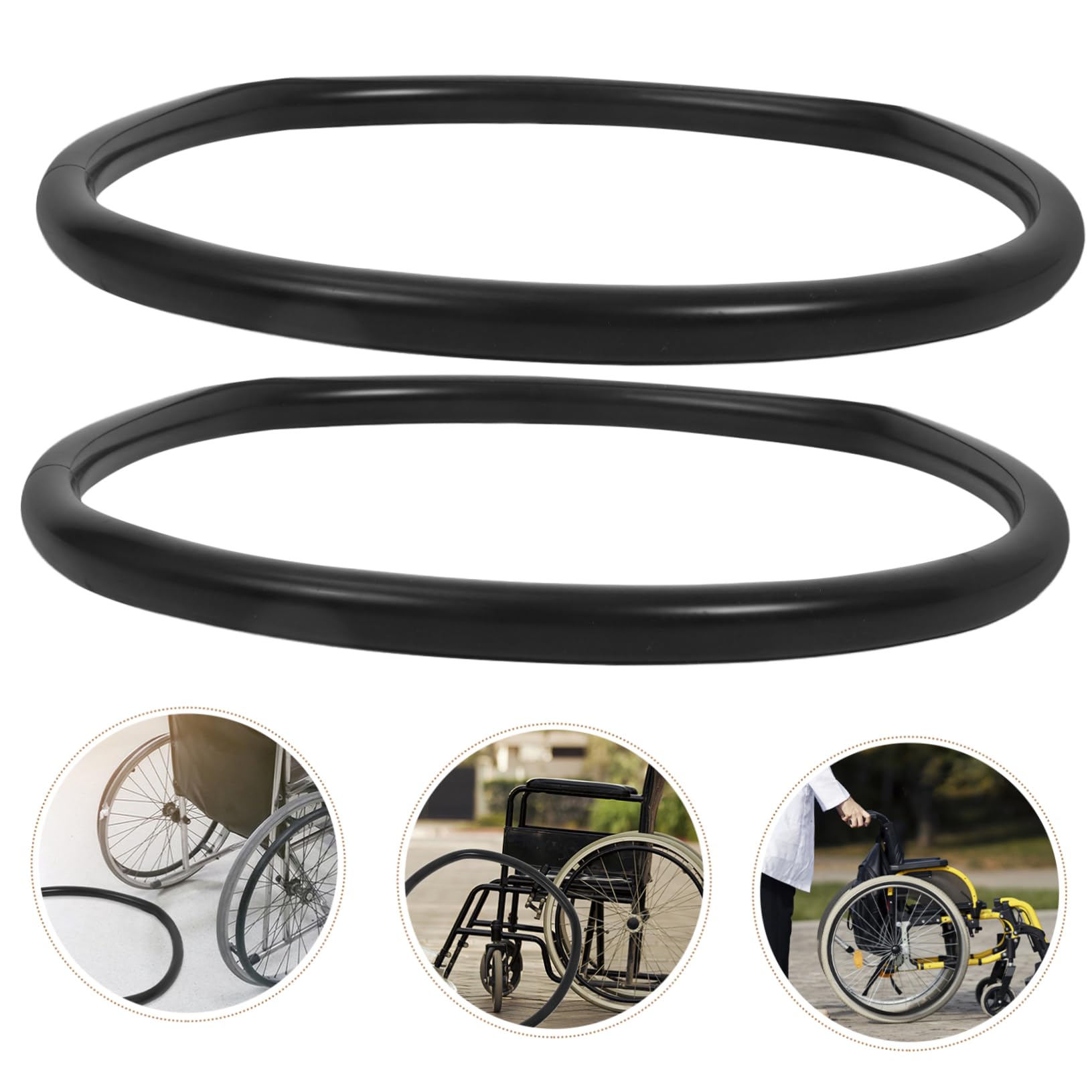 COLLBATH Coprimanopole in Silicone Nero per Sedia a Rotelle, Antiscivolo e Facili da Pulire, per Adulti, Maggiore Comfort e Manovrabilità
