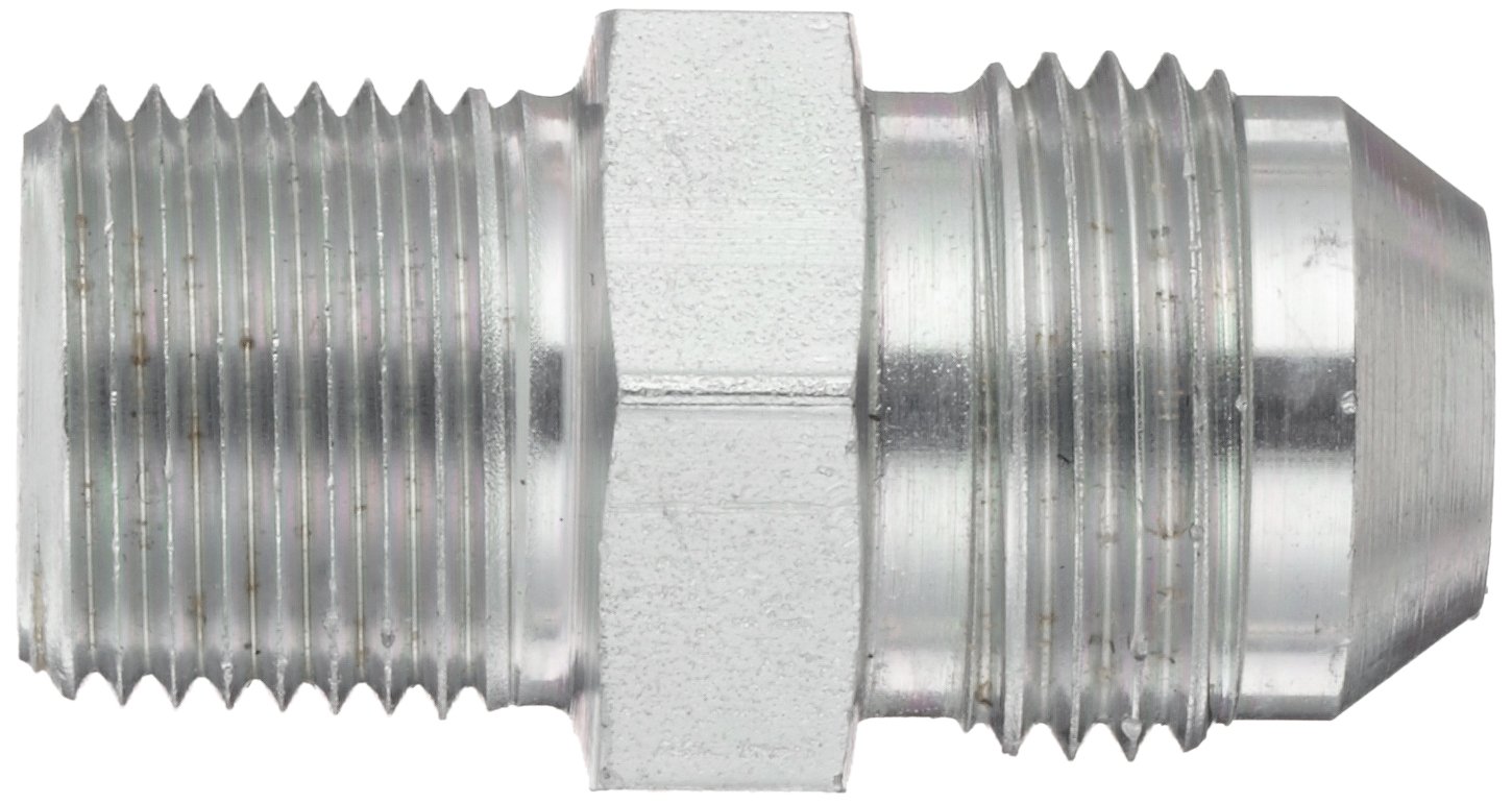 Eaton Aeroquip 2021-6-8S Male Connector, Male 37 Degree JIC, Male Pipe Thread, JIC 37 Degree & NPT End Types, Carbon Steel, 1/2 JIC(m) x 3/8 NPT(m) End Size, 1/2