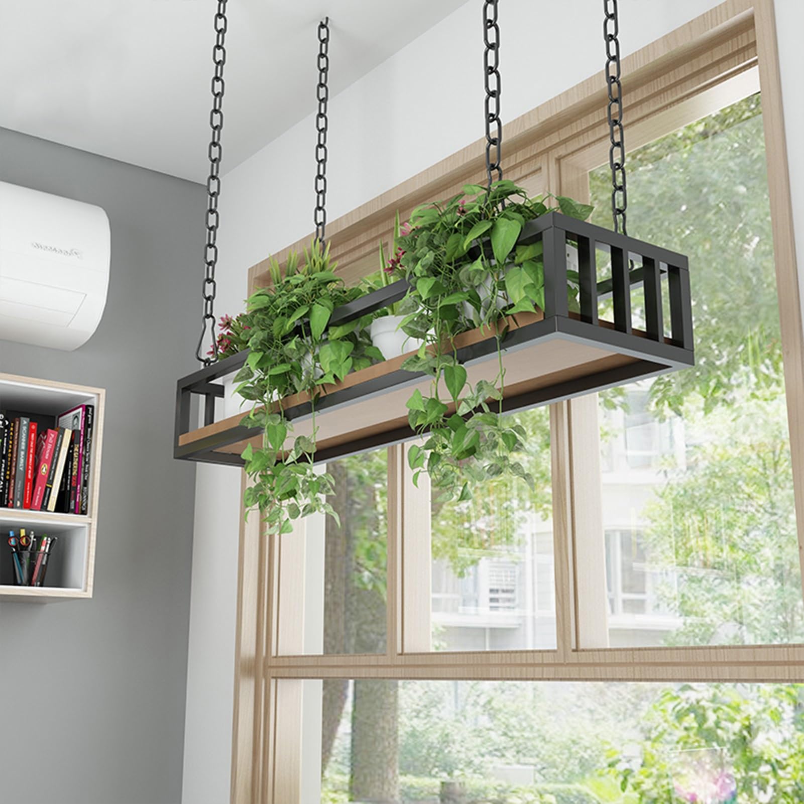 Étagère flottante au plafond de 60 à 140 cm pour cuisine et bouteilles