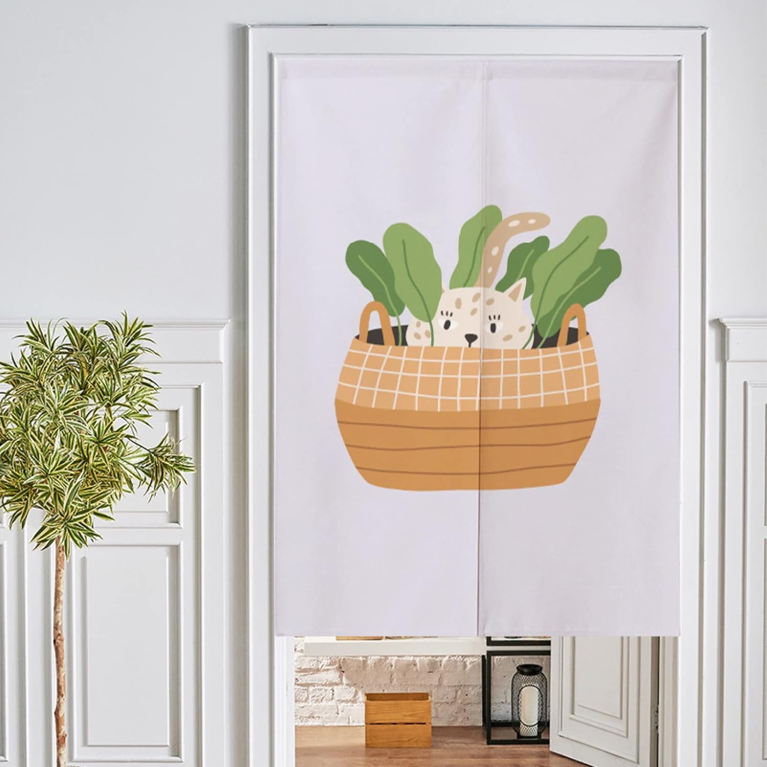 ドアカーテン おしゃれ 間仕切り カーテン ロング 目隠し 間仕切りカーテン のれん 85x180cm パーテーション 洗える ねこ