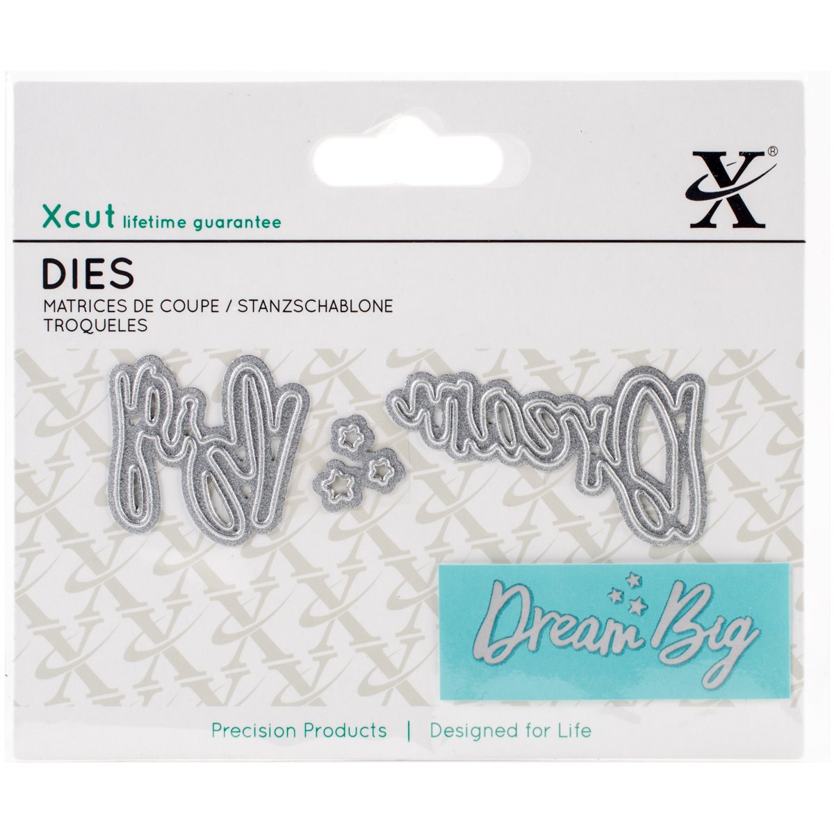 Docrafts Steel Xcut Mini Sentiment Dies Dream Big Carbon Art & Craft, Carbon Cutting Tool Supplies, For Beautiful Decoration, Card Making Gift Tag, Wrapping, Scrapbooking, Invitations, Crafters Companion
