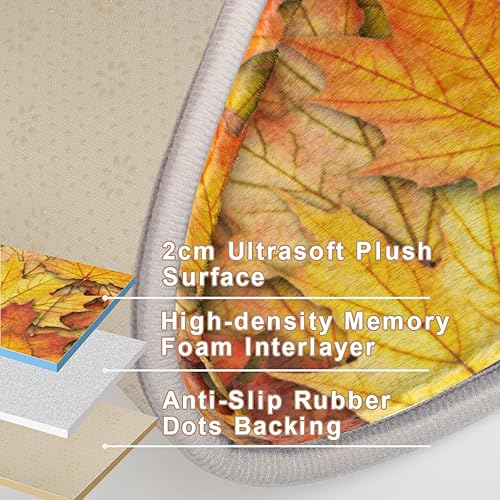 Miniatura 7 de Maple Leaves Pattern Bathroom Rugs Oval Plush Bath Mat Rugs Soft Non-Slip Door Mat for Bathroom Bedroom Washable Bathmat Shower Rug Home Decor