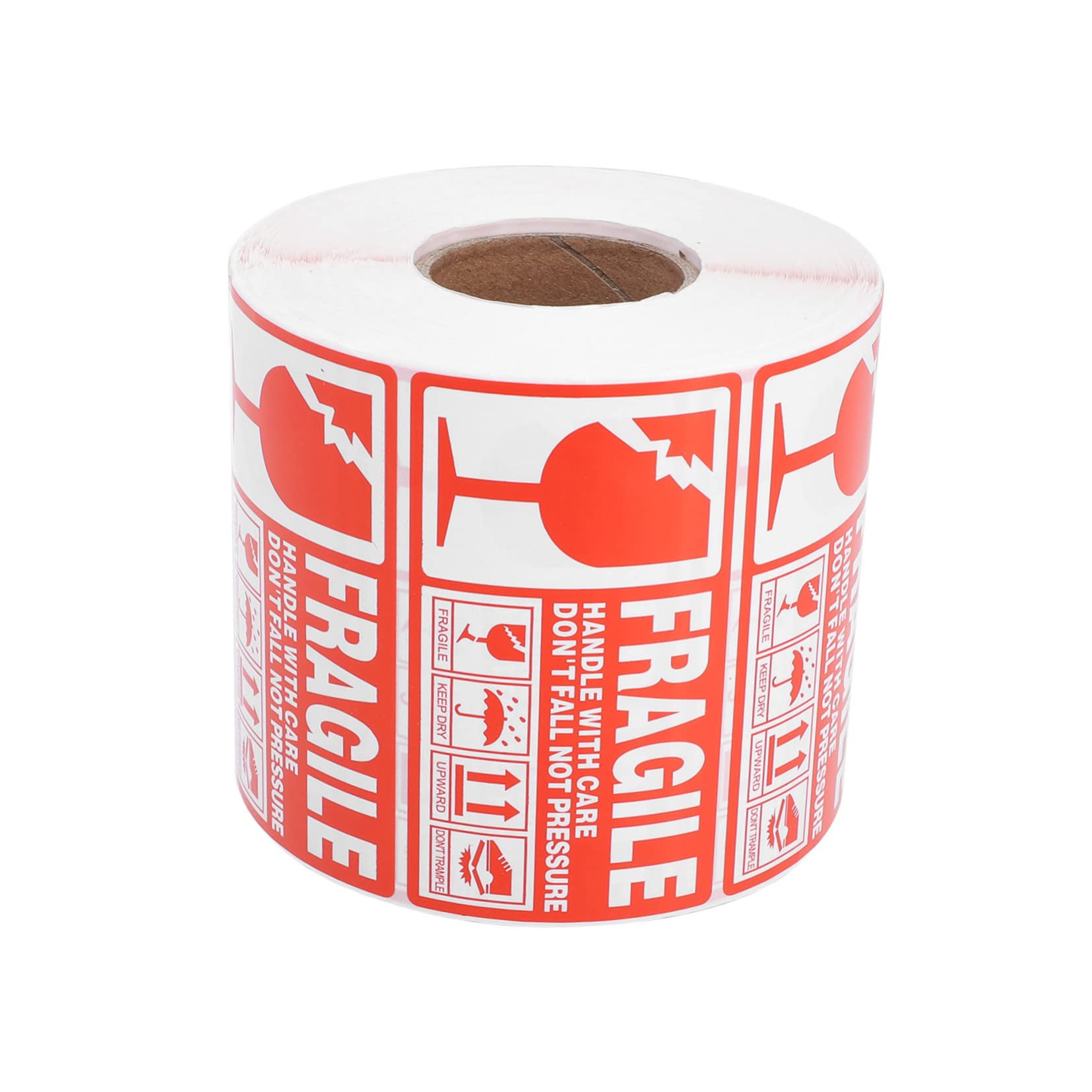 Etichette Fragile Rosso Bianco 1 Rotolo Adesive Avviso Spedizione | Facili da Applicare, Leggere e Pratiche da Riporre, Supporto per Imballaggi e Gestione Collo