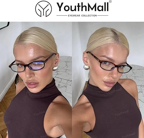 Miniatura 3 de Lentes rectangulares de moda para mujeres y hombres, anteojos cuadrados estrechos con bloqueo de luz azul, anteojos falsos Y2K Cosplay