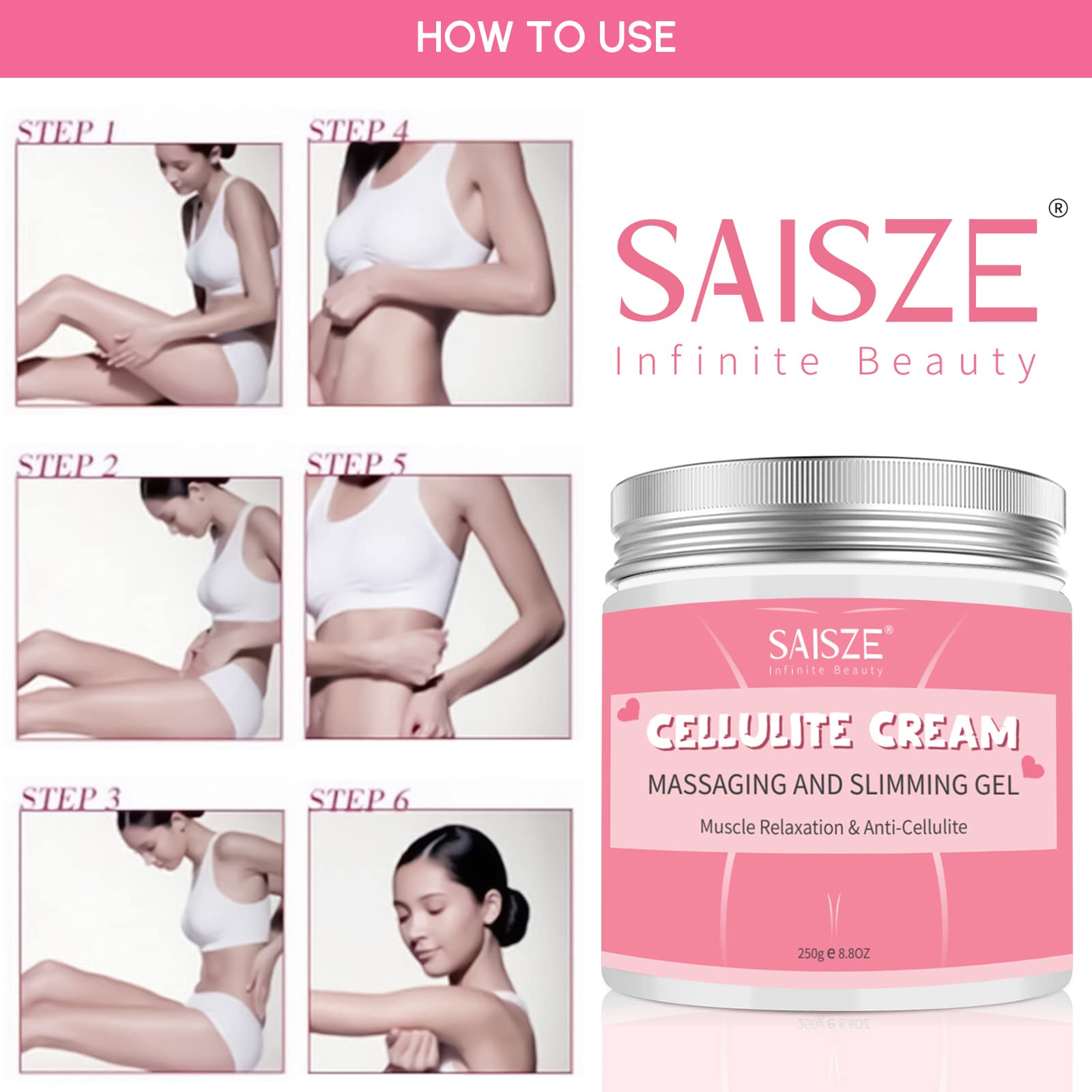 Amazon.com : SAISZE Anti Cellulite Body Slimming Cream 8.8oz