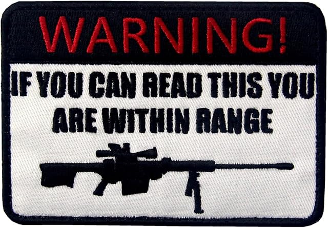 If You Can Read This You are Within Range Patch Tactical Military Morale Applique Fastener Hook & Loop Emblem