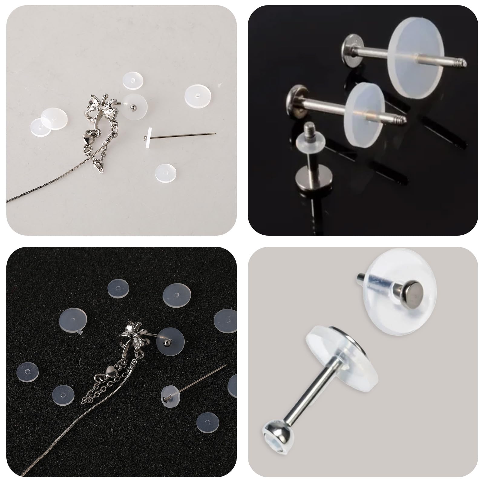 7mm Clear Piercing Discs - 6 Pack Silicone Healing Pads For Earring Bumps And Keloid Treatment