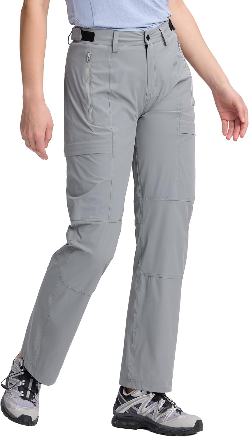 Pioneer Camp Women's Cargo Hiking Pants Packable Ultra-Light UPF100 Stretch Work Travel Pants with 4 Pockets Trail Outdoor