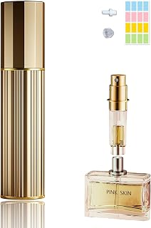 Perfume Travel Refillable Bottle Cologne Portable Atomizer Fragrance Scent Sprayer Pump Fill from Bottom Mini Pocket Size 5ml for Travel Essentials & Best Gift (gold)