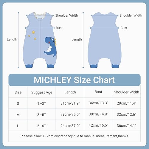 Miniatura 3 de MICHLEY Saco de dormir sin mangas con cremallera para bebé, saco de dormir para otoño e invierno, mantas de poliéster para niños pequeños,