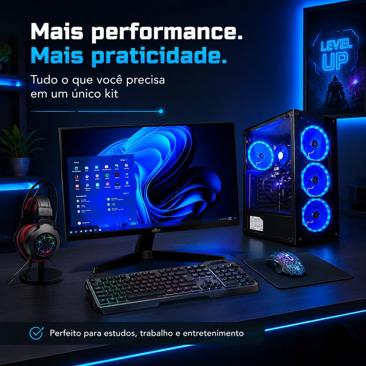 Gamer PC Basic AM Intel i5 16GB RAM 512GB SSD Tela 21,5" Kit Gamer L2F Gamer PC Basic AM Intel i5 16GB RAM 512GB SSD Tela 21,5" Kit Gamer L2F