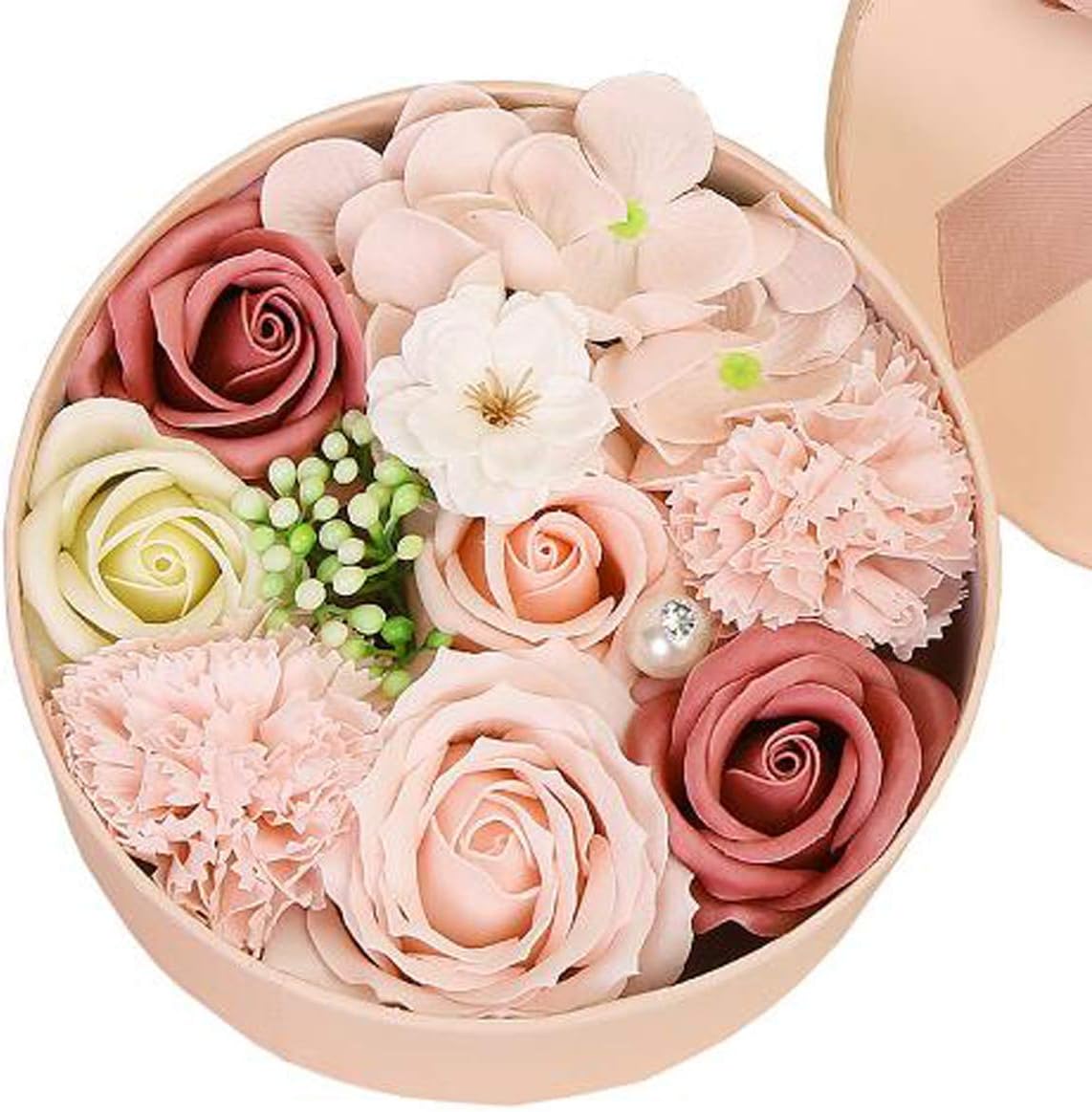 Artificial Floral Bath Soap Rose Flower Petals Plant Rose Soap Set,Best Gifts for Girlfriends Mums Lover Birthday Wedding Valentine's Day Christmas New Year's Day(Pink)