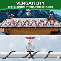 Vista 2 de Cinta térmica, Cable de calefacción de deshielo, tubo de metal y plástico) Cable de calefacción de tubería de agua protegida contra la congelación