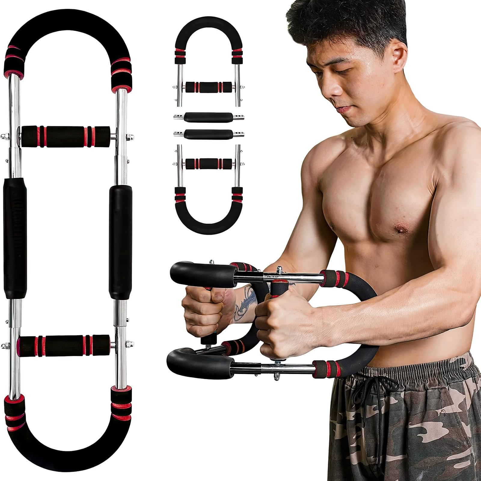 Chest Workout Equipment, Twister arm Trainer, Adjustable 5 Resistance Levels Ergonomic Home Gym Equipment, Chest Workout Equipment for Daily Fitness and Muscle Building Training