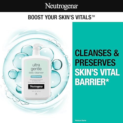 Miniatura 2 de Neutrogena Limpiador facial espumoso diario ultra suave, 16 onzas líquidas, hidratante facial diario, 3.4 onzas líquidas, cuidado de la piel no