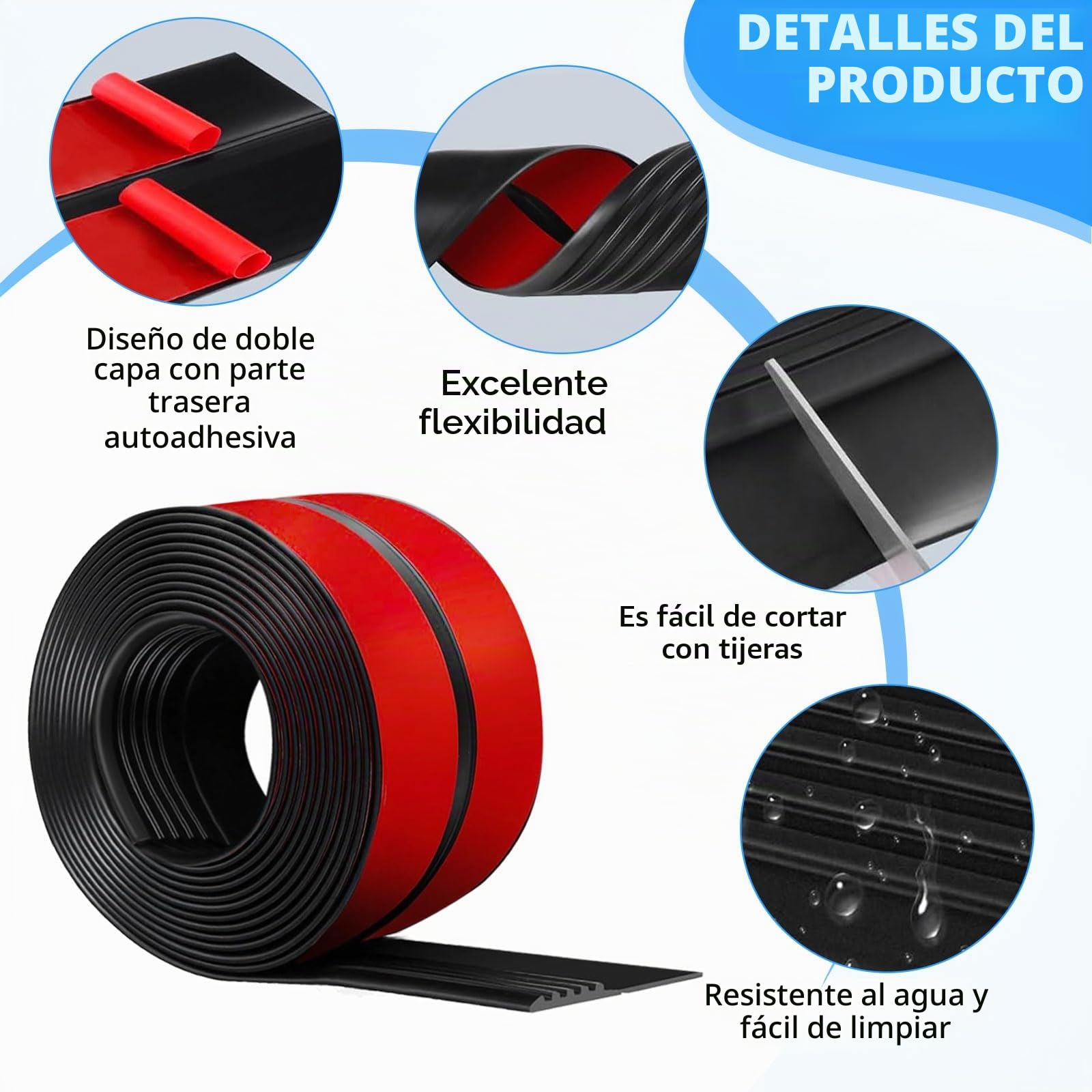 Perfil para Bordes de Escaleras Autoengluible 4M, 45x50mm Perfil Antideslizante para Escalones, Banda de Bordes de Escaleras de PVC, Protección de Bordes de Escaleras, Negro