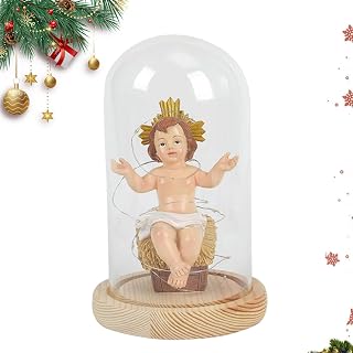 Genérico Figuras de Jesús | Figurita Religiosa Luminosa con Luz,Decoración Navideña De Mesa Nacimiento Brillante para Hogar Oficina Creyentes Cristianos