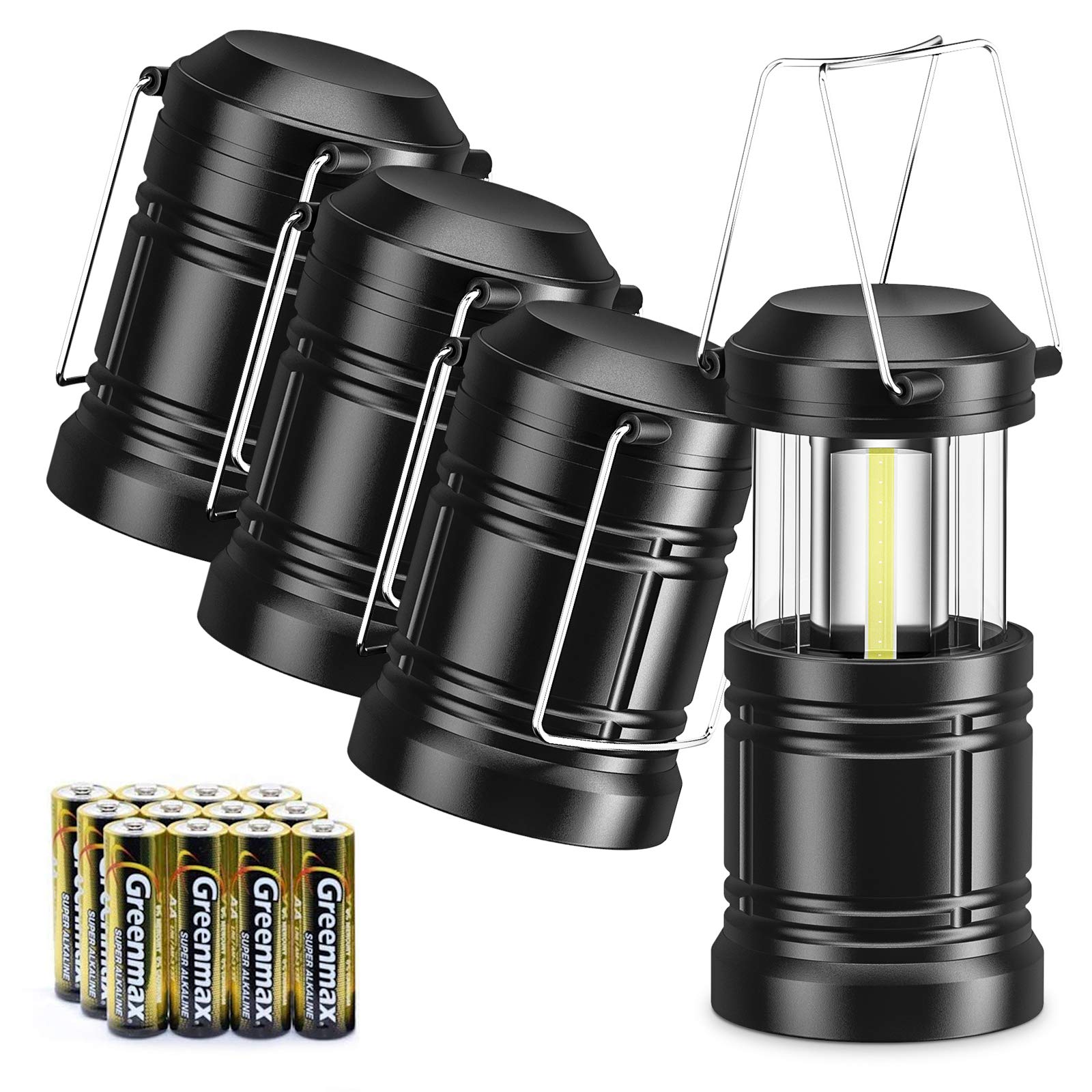 Buy WdtPro 4 Pack LED Camping Lantern with 12 AA Batteries, Powerful
