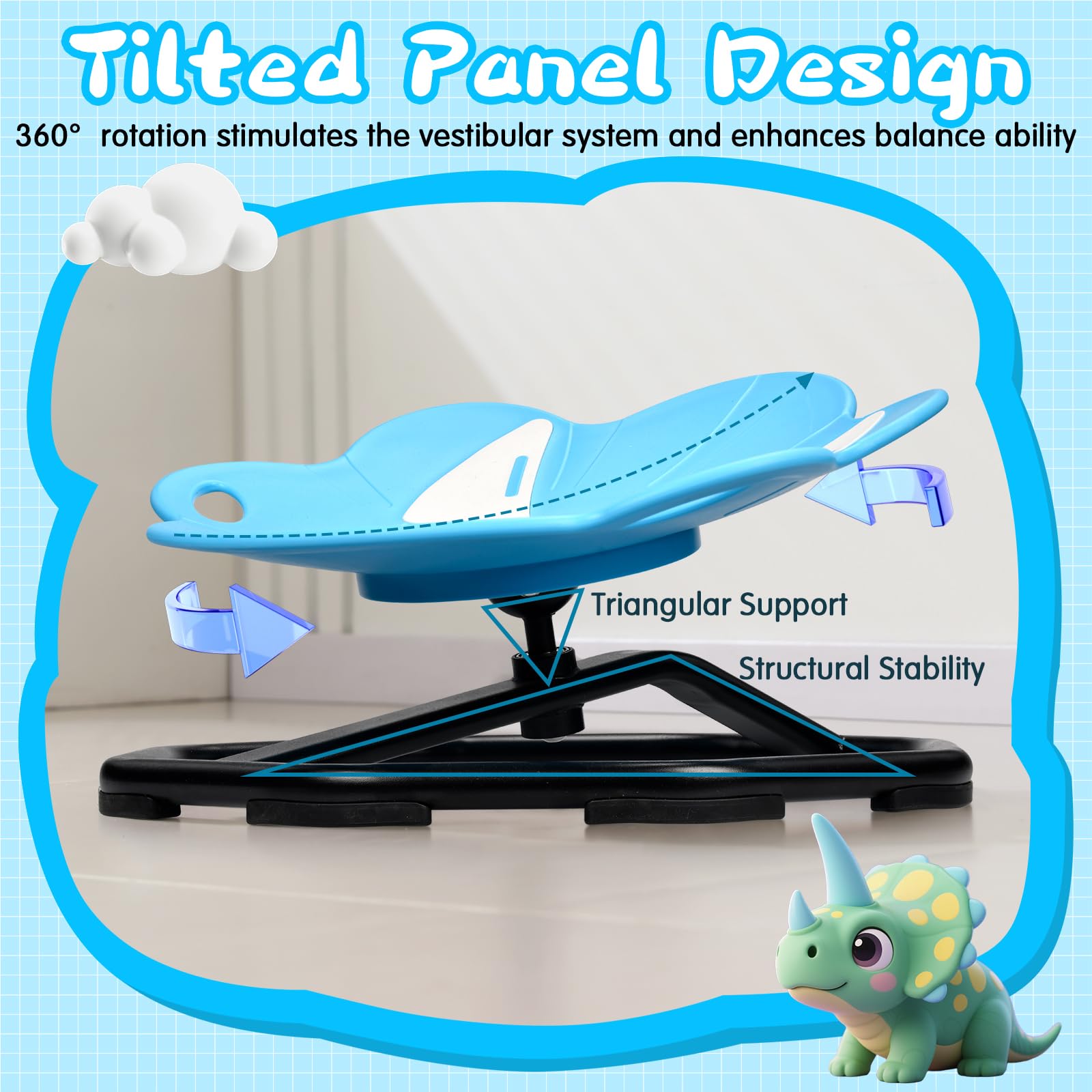360°Silla giratoria sensorial para niños,Silla Sensorial Giratoria para Niños con Autismo, Carrusel Autismo Silla giratoria para niños con asa, Coordinación Física y Equilibrio, para 3+ niños y niñas