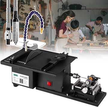 850w Gemstone Polishing Grinding Machine,10000r/min DIY Jewellery Lapidary Saw,Tabletop Lapidary Equipment For Cutting - grinding - carving - polishing - drilling,with Flex Shaft+Drill