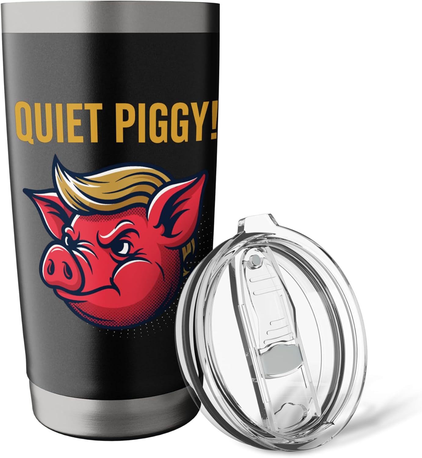 Funny Parody Most Popular Viral Dad Costume Quiet Piggy Stainless Steel Insulated Tumbler image 5