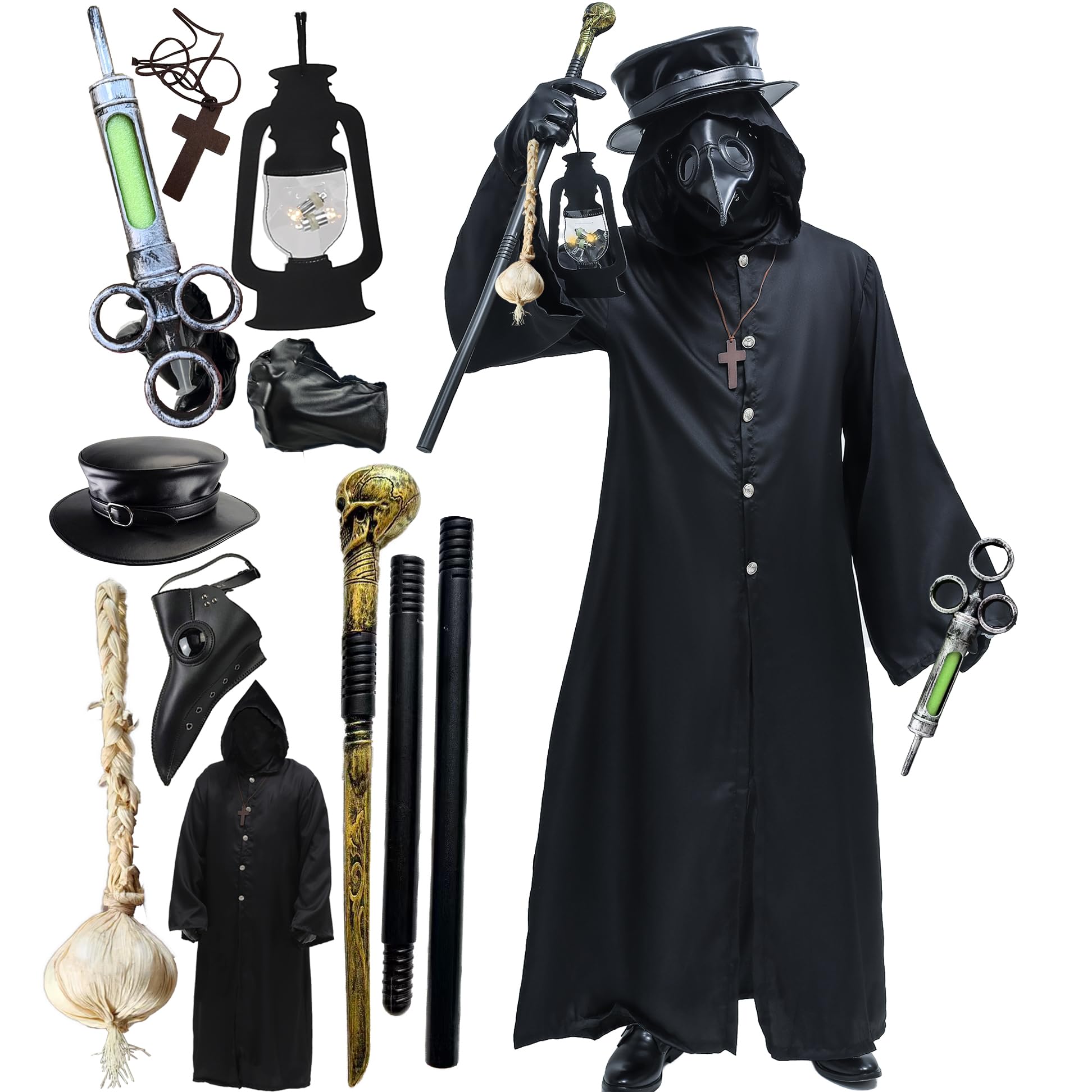 Amazon.com: Absolute Vibe Plague Doctor Bird Mask and Hat Combo