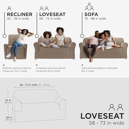 Vista 140 de Zenna Home Simply Fit - Funda elástica para sofá (1 pieza), color crudo