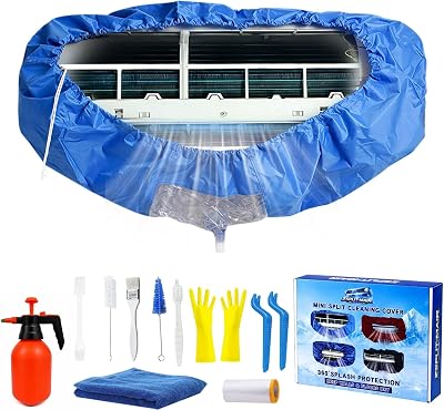 Kit Nettoyage Climatisation, Housse de Nettoyage pour Climatiseurs Mini-Split et Unités Murales, Bleu Clair XL
