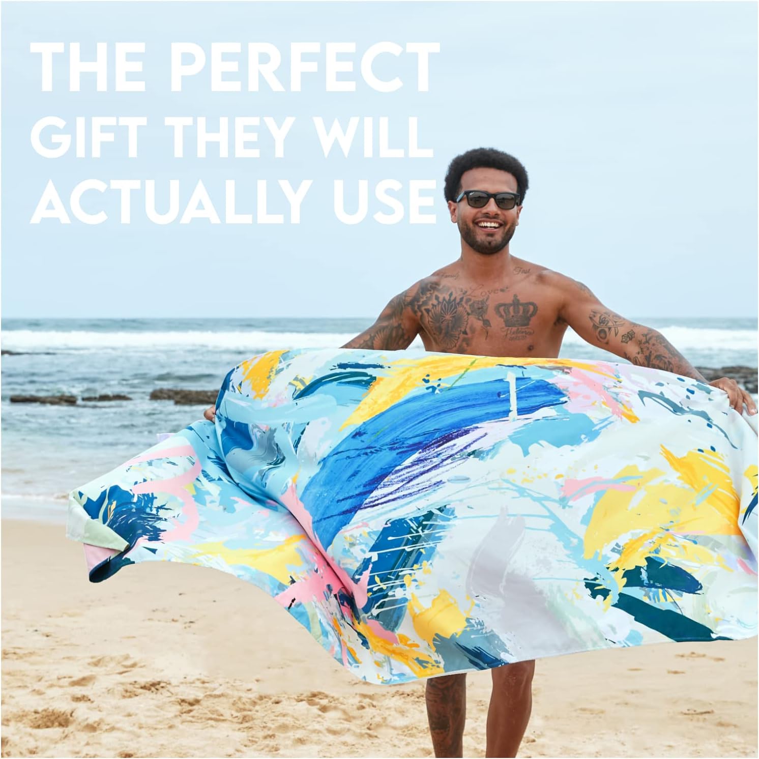 Dock & Bay Lightweight Beach Towel - Quick Dry, Sand Free - 100% Recycled - Includes Bag - Nothing Better, Large (160x90cm, 63x35)
