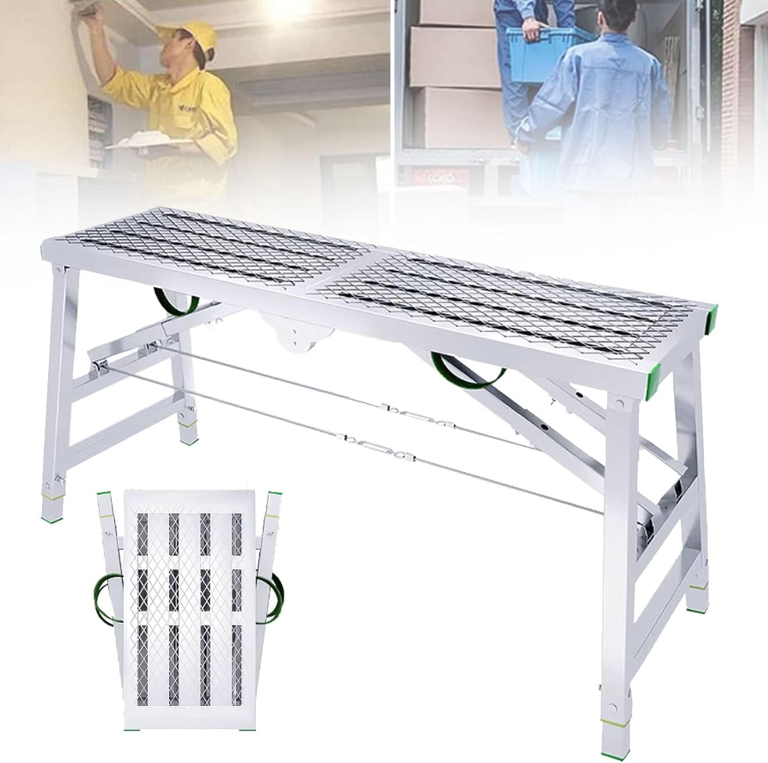 Échafaudage pliant en acier avec échelle pliante polyvalente charge 800 LB