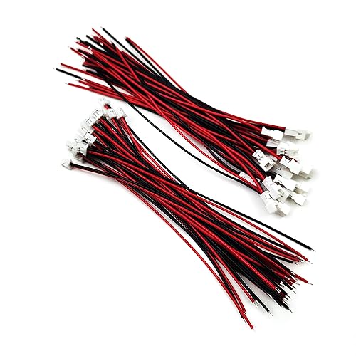 Miniatura 2 de 20 pares JST 0.049 in 2-Pin Micro Electronics Macho y Hembra Conector Plug con 3.94 pulgadas (3.9 in) UL1571-26AWG Cable Cable