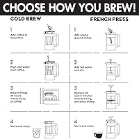 Vista 7 de Cafetera 2 en 1, prepara café de prensa francesa y café frío en una cafetera, mango de agarre cómodo, jarra de vidrio duradera, tamaño perfecto de 6