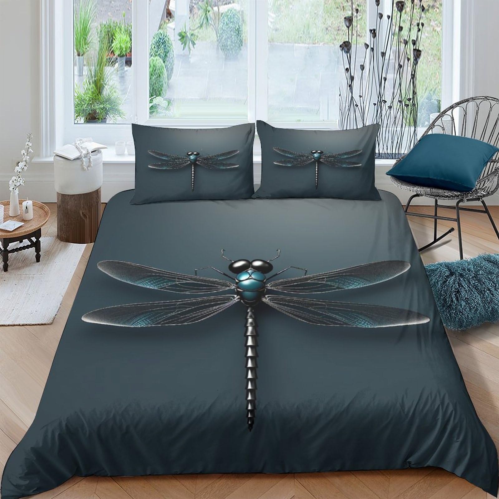 Parure de lit microfibre ultra douce King Size 220x240 cm hypoallergénique à motif