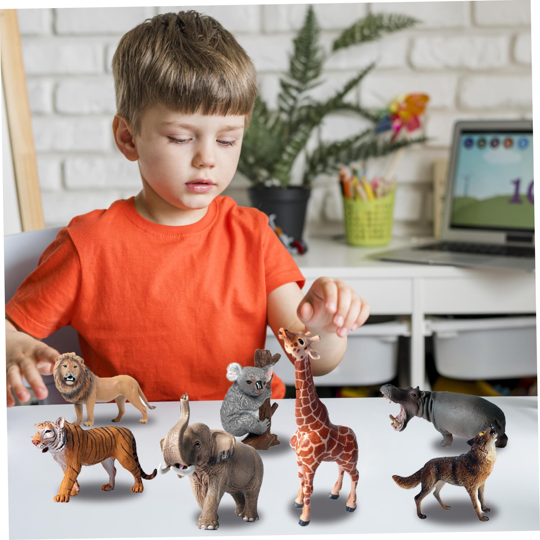 15 Mini-Tierfiguren, realistische Wildtierfiguren aus Kunststoff für wissenschaftliche Projekte und Kuchendekoration, frühpädagogisches Modell für Kleinkinder