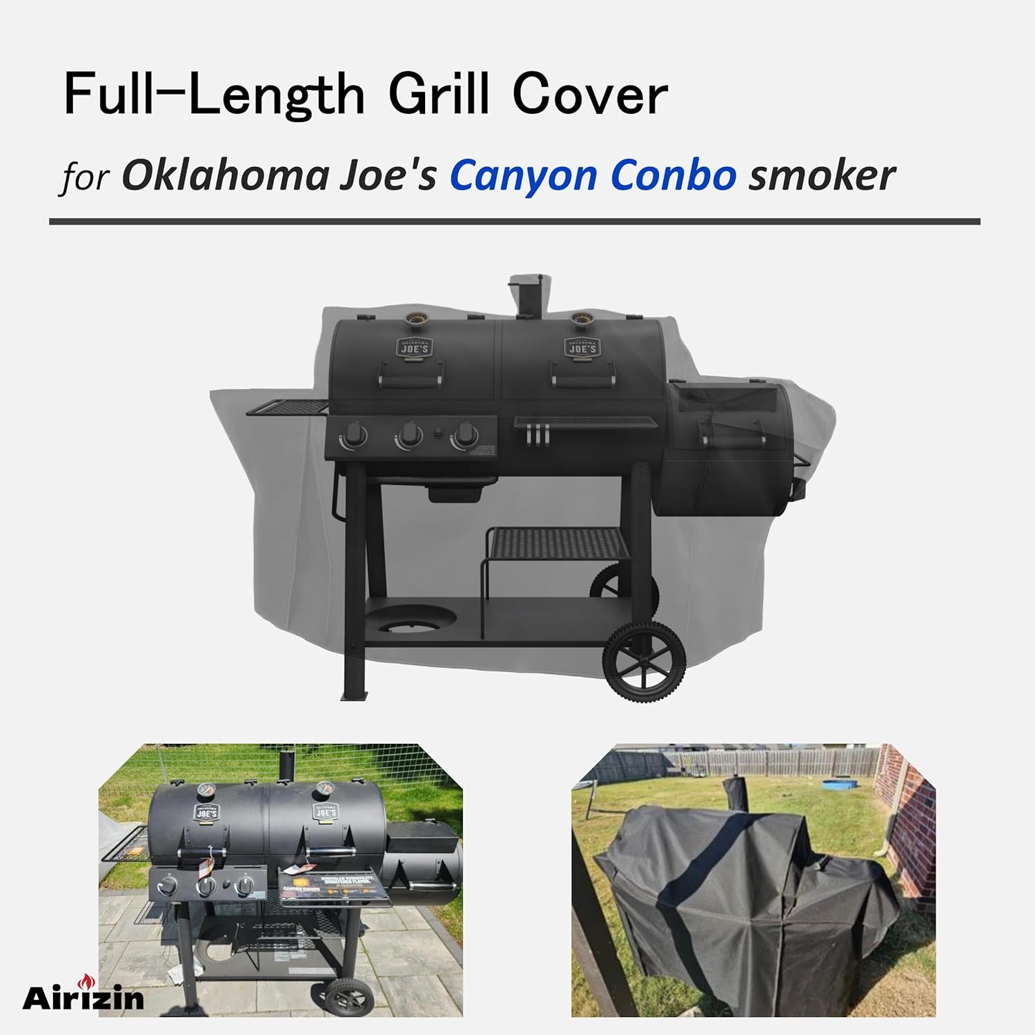 Grill Cover Replacement for Oklahoma Joe's Canyon Combo Smoker/Grill,for Canyon Combo DLX Charcoal/Gas Smoker Cover Accessories - Image 6