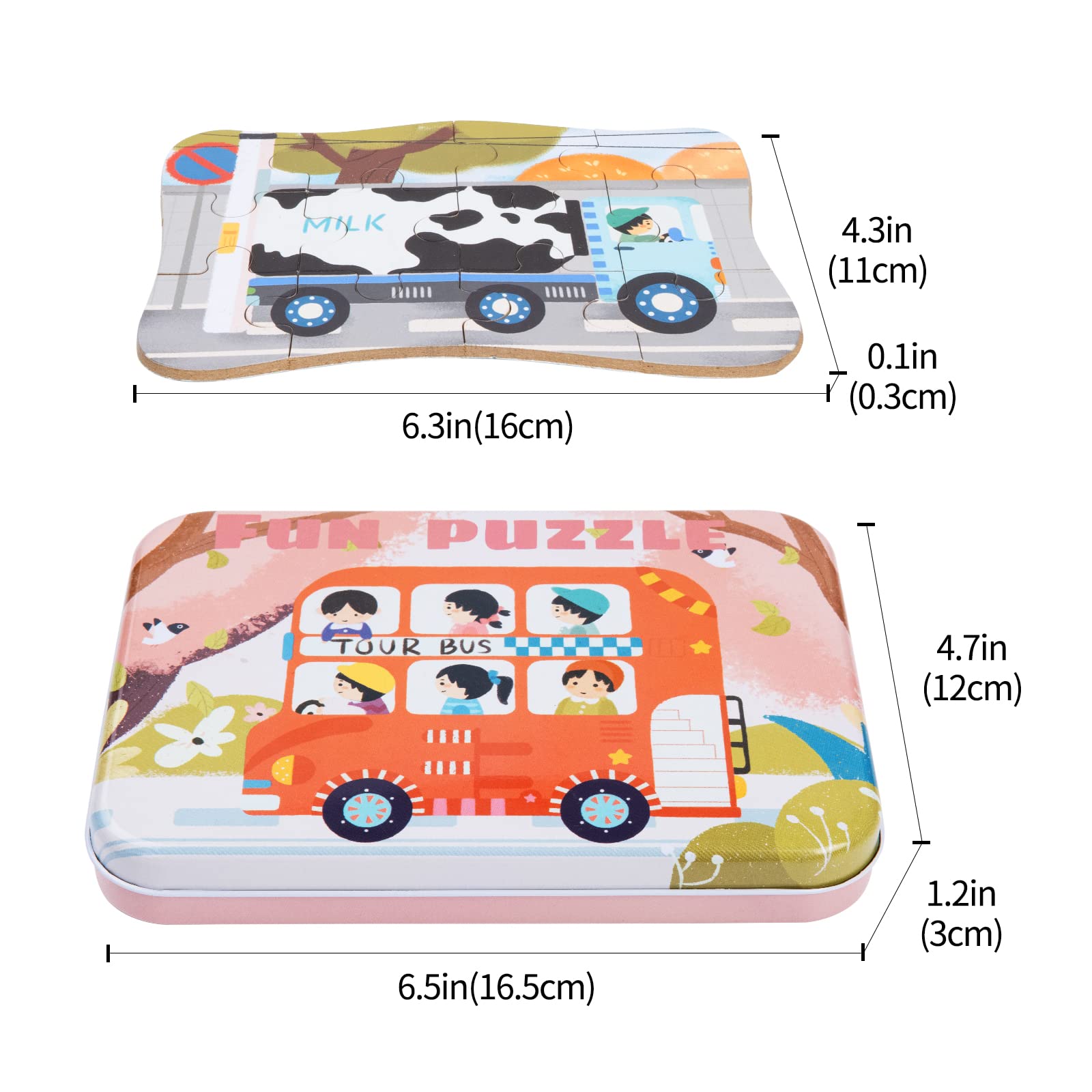 BBLIKE - Puzzle per bambini, puzzle con motivo automobili, 5 puzzle con immagini, adatto per bambini e bambine a partire dai 3, 4, 5 anni