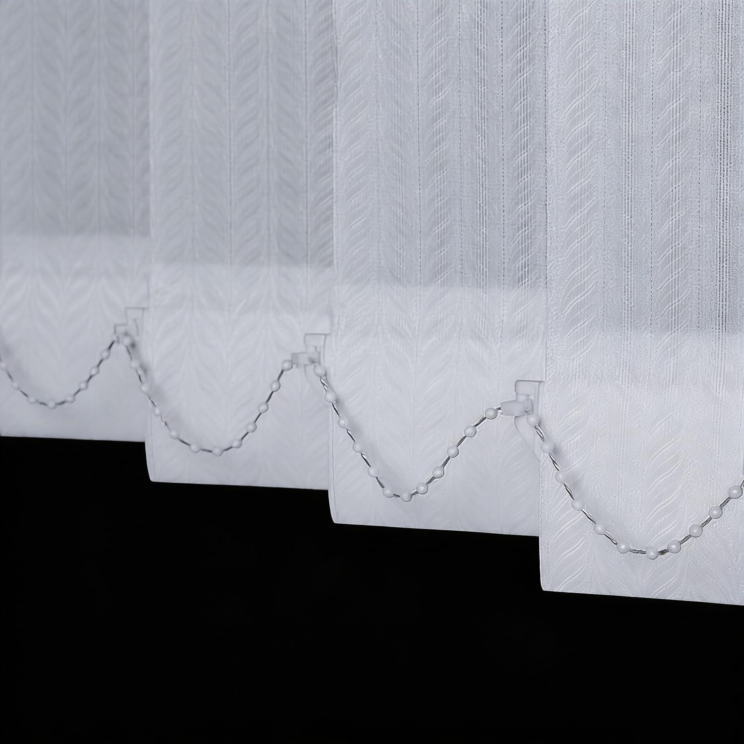 White Vertical Blinds, Cordless Fabric Window Blind for Sliding Glass Doors, Patio Door and Large Windows, Modern Room Divider 83" 88" 92" 98" 102" 108" 110" Light Filtering Panels(68" W x 98" H)