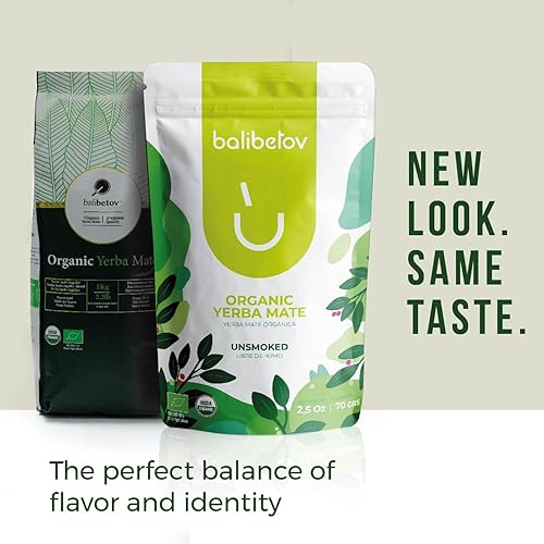 Miniatura 6 de BALIBETOV Té orgánico de yerba mate – Té puro de hojas sueltas de yerba mate sin ahumar (2.5 onzas / 70 grs cada uno (paquete de 6)