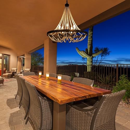 Miniatura 2 de Tochic Candelabro de cuentas, lámpara de 30 pulgadas de color negro para entrada, lámpara de cristal del imperio francés para sala de estar,