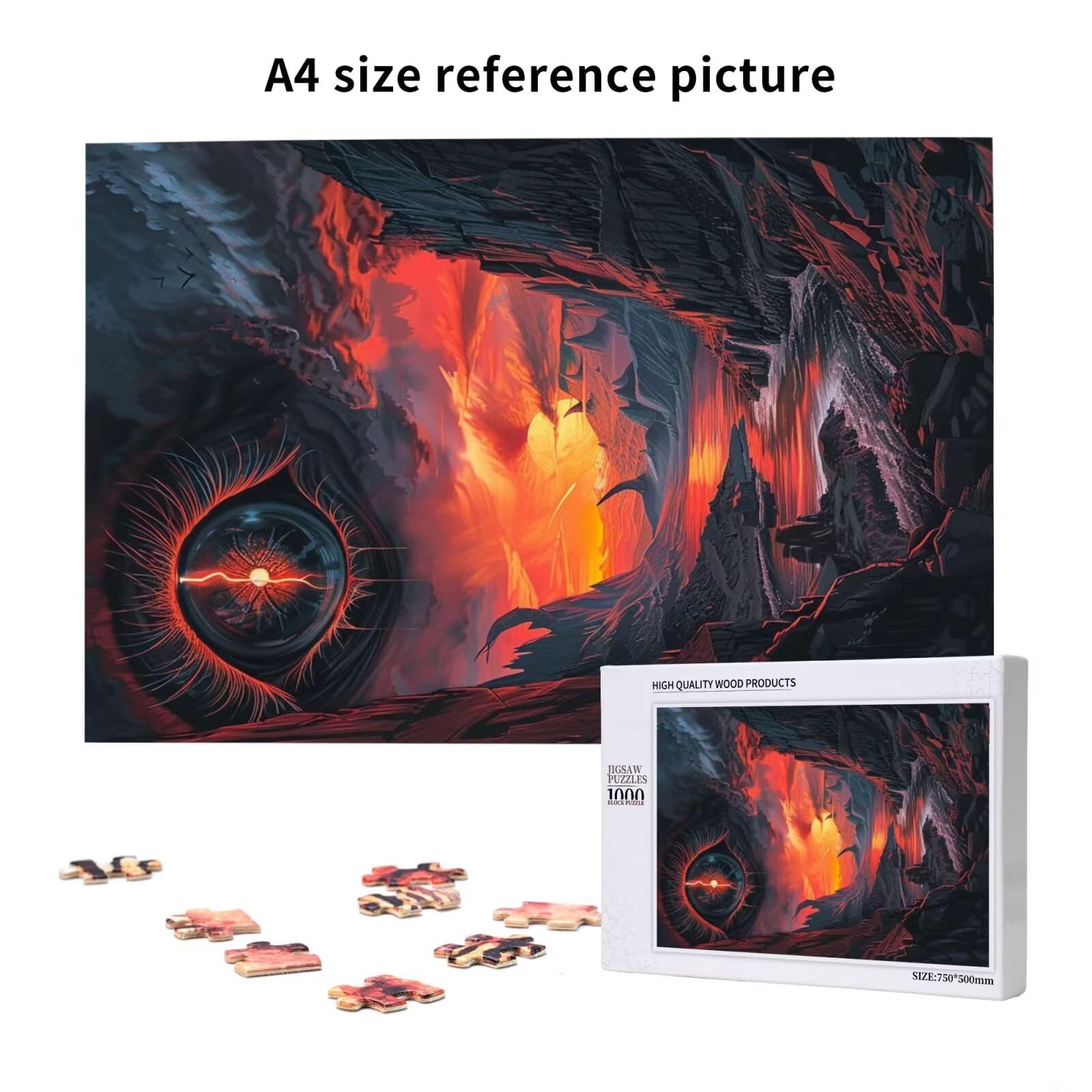 Puzzles Paisaje 1000 Adultos, Puzzle Ojo con Cajas y Cartel, Juego Clásico de Puzzle Arte para Entretenimiento Adultos, Regalos de Decoración del Hogar para Pasatiempos Creativos de Mujeres 2T-1108