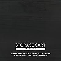 Vista 10 de Corinne - Carrito de almacenamiento con ruedas de seis cajones, color negro Linon