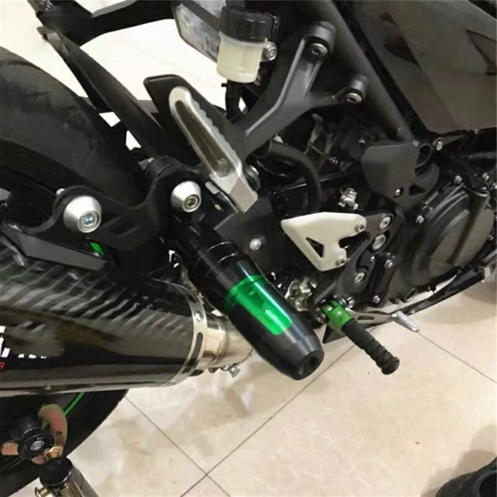 Motocykl CNC Aluminiowe Crash Pady Suwaki Wydechowe Crash Protector Z Logo Dla Kawasaki Z1000 Z1000R Z1000SX (Color : A 1 Black)